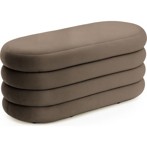 Samt-Sitzbank mit Stauraum 100 cm PUFFO Braun (1/5)