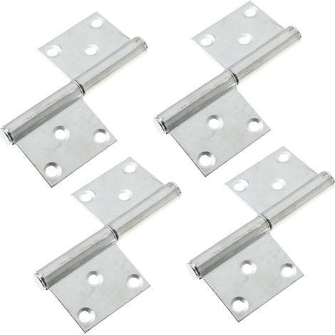 GALPADA Lot de 4 charnières hydrauliques de type drapeau pour porte de placard, fer plat (1/5)