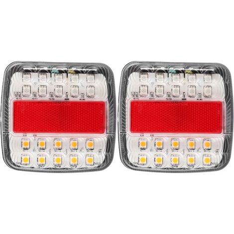 Luces para camiones, luces de remolque de alto brillo con 20 LED impermeables y resistentes a los golpes, aptas para camiones pesados -Crezuo