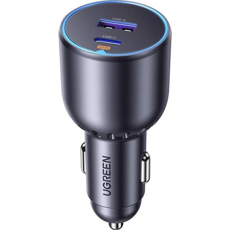 Caricabatterie da auto Ugreen EC701, USB + USB-C, 63W (nero) (1/2)