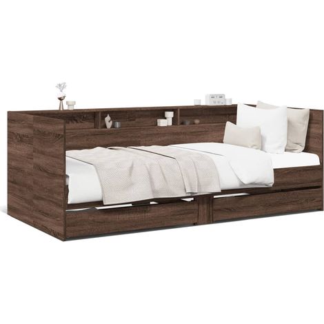 Maison Exclusive - Sofá cama con cajones sin colchón roble marrón