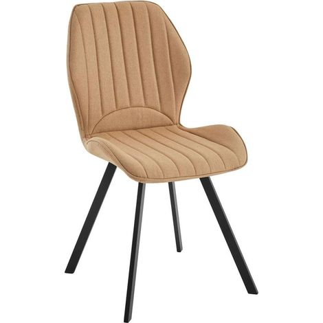 Pack de 4 sillas Md-Denver tapizadas en tejido marrón canela, 91cm(alto) 48cm(ancho) 55cm(fondo) (1/4)