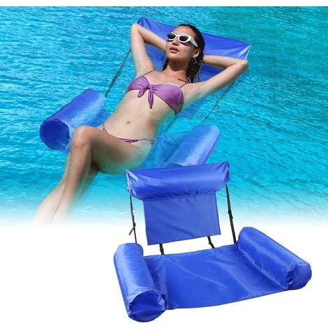 Hamac gonflable pour piscine, hamac flottant 4 en 1, chaise gonflable, matelas gonflable pour adultes, avec pompe à air manuelle, convient pour les piscines, les lacs, les plages, les fêtes de f (1/5)