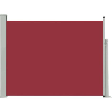 Toldo lateral retráctil/protección visual para patio jardín terraza balcón 140 x 500 cm rojo 020007260 (1/5)