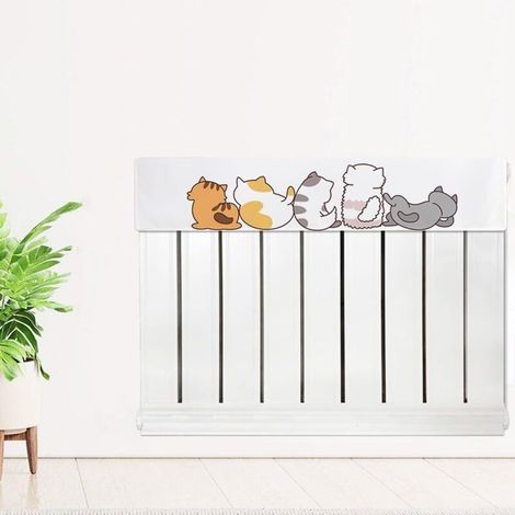 Cache-radiateur pour protection contre la poussière, Polyester Coton avec motif floral moderne, rideau décoratif pour unités chauffantes, dimensions de 160 cm (1/5)