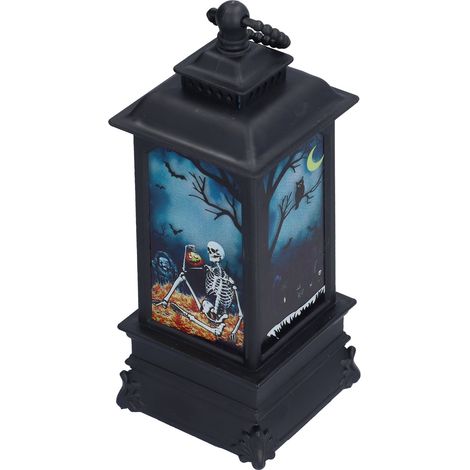 Lanterne d'Halloween LED portable, lanterne bougie, veilleuse, lampe crâne pour décoration de fête (1/5)