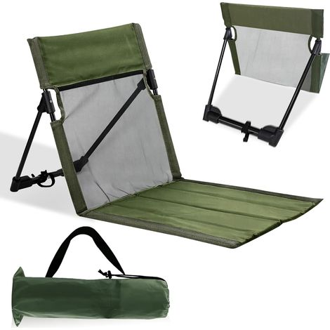 Chaise de Plage Pliable,Respirante Tapis de Plage avec Dossier en Tissu Oxford 600D,Chaise de Plage Léger et Pliable pour Camping, Plage, Plein Air, Herbe, Jardin et Voyages (Vert) (1/5)