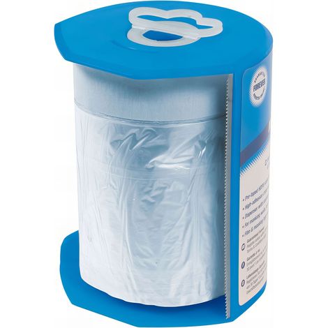 Silverline – Film de masquage avec dévidoir 550 mm x 33 m – Polyéthylène haute densité – Lame en acier inoxydable pour application rapide (1/5)