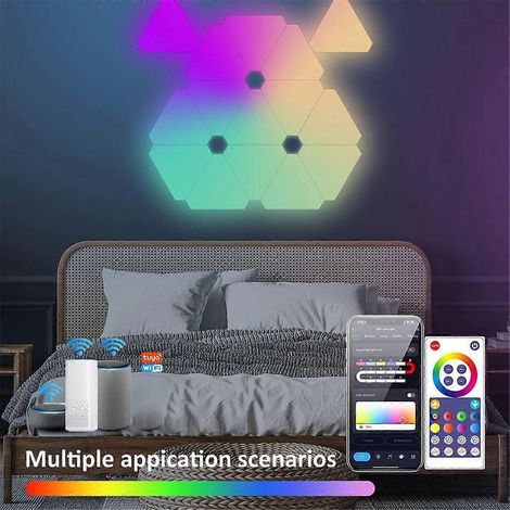 Applique murale triangulaire LED RGB intelligente à monter soi-même avec Bluetooth --- (1/5)