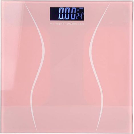 Pèse-personne Numérique 180Kg/400Lb Pèse-personne électronique Avec écran LCD Rétroéclairé Arrêt Et Réinitialisation Automatiques (1/5)
