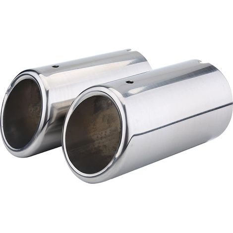2pcs Embout Echappement SI-A0274 Tuyau d'Echappement Tuyau de Queue de Silencieux Sortie Echappement en Acier Inoxydable Pot d'Echappement Silencieux (1/5)