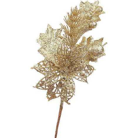 Künstliches Gras, Pflanzensimulationen, Blumen für Hochzeits- und Weihnachtsdekoration, DIY-Scrapbooking-Kranz, Wurzelzweige, Gold (1/5)