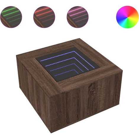 Maison Exclusive - LED-Couchtisch Braun Eichen-Optik 60x60x40 cm