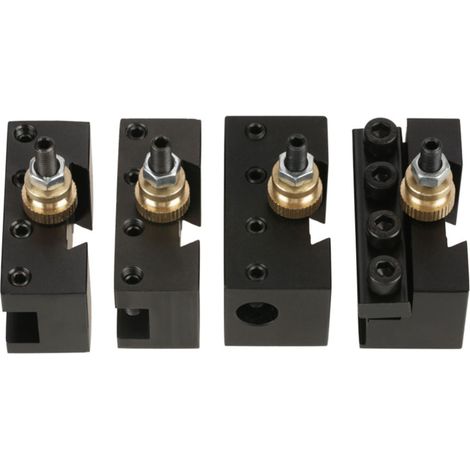 Beyamis Kit de 4 porte-outils à changement rapide pour mini-tour, comprenant un porte-outil pour alésage, tournage et dressage. (1/5)