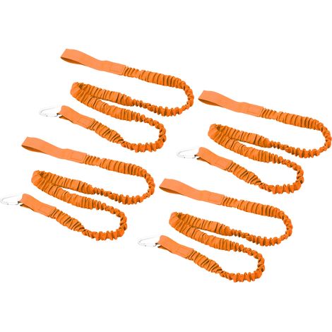 4 Pièces Sangle Élastique de Sécurité pour Pagaie de Kayak, Accessoire Anti-Perte pour Canoë et Rafting en Nylon Orange (1/5)