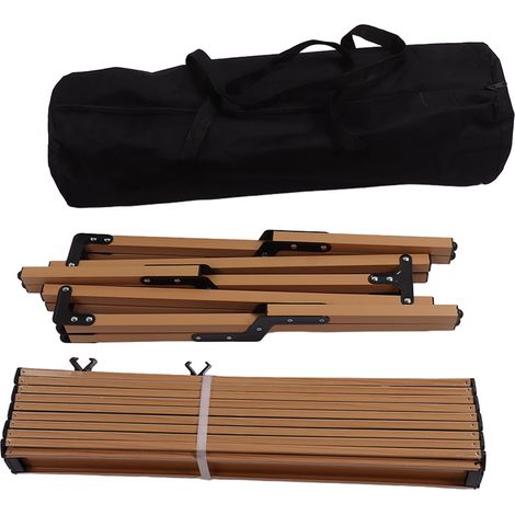 Table pliante de camping portable table roulante extérieur avec sac de transport pour maison plage pique-nique jardin barbecue randonnée fête couleur bois (1/5)