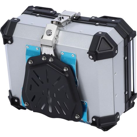 Sac de Queue de Moto, Top Case de Moto 28L Coffre à Bagages de de Grande Capacité avec Base Amovible et Doublure de Remplacement Antichoc de Boîte de Queue de (Silver) (1/5)