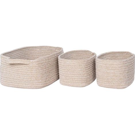 Teixo panier lot de 3 pièces beige.