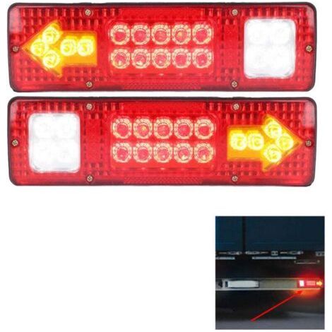 2X LED tail light, 19 LEDs, 12 V, for trucks, caravans, vans, boat trailers (1/5)