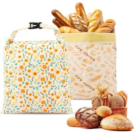 2 sacs à pain en cire d'abeille - 43 x 33 cm - Sacs à sandwich - Réutilisables (1/5)