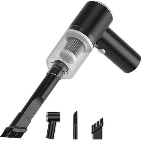 111723 Aspirador de mano ciclónico con luz LED a batería para el hogar o coche  Color: Negro