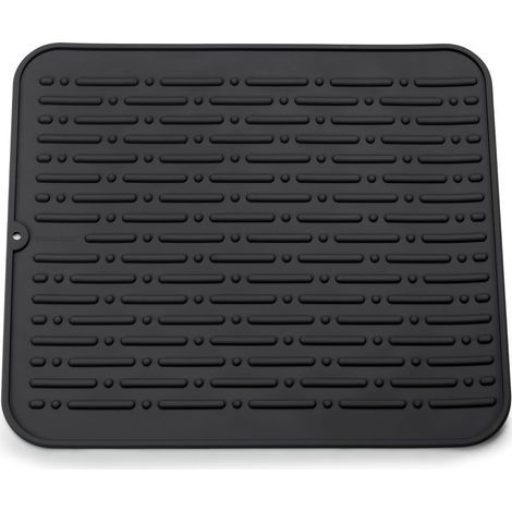 XL Silikon-Geschirrtrockenmatte 45 x 40 cm Lebenslange Garantie (Schwarz) (1/4)
