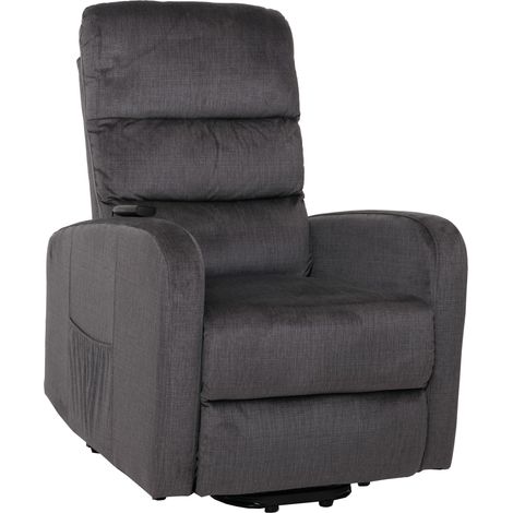 Fernsehsessel HHG-707, Sessel Relaxsessel TV-Sessel, Liegefunktion Aufstehhilfe elektrisch, Metall Chenille dunkelgrau (1/5)
