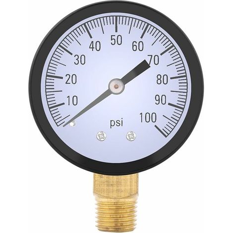 0-100PSI 1/4" BSPT filetage Manomètre de pression pour Eau Huile Air, Manomètre de haute précision (1/5)