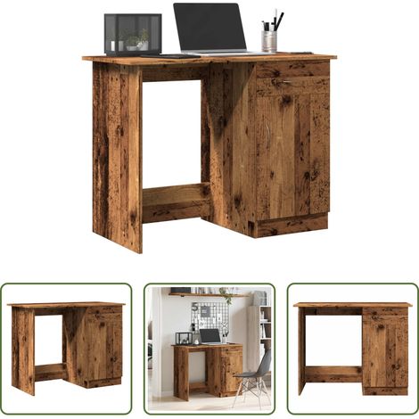 vidaXL Bureau moderne - Bureau vieux bois 100x50x76 cm bois d'ingénierie (1/5)