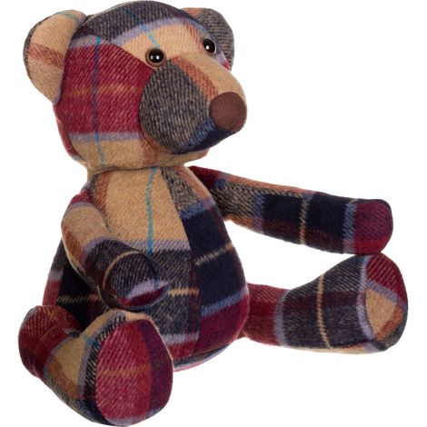 Premier Housewares Heritage Large Maroon Check Bear Door Stop