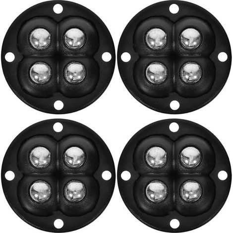 Pièces - Petites Roulettes de Meuble - Roulettes Pivotantes - 4,84,81,5 cm - Zwart - Plastique - 360 degrés pivotant - Déplacement de meubles - Roulettes de meuble auto-adhésives - Petites roues pour (1/5)