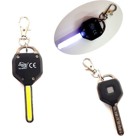 7-LED-SCHLÜSSELRING-TASCHENLAMPE MIT SCHLÜSSELHAKEN, KALTWEIßES LICHT, BLINKEND, TE-B0027