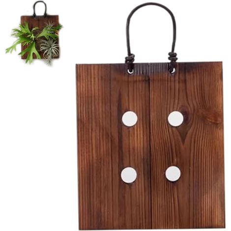 Kit de fixation compact pour fougères, en bois carbonisé, panier mural suspendu alternatif (1/4)