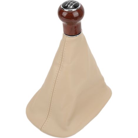 Pommeau de levier de vitesse avec cache-poussière, en cuir PU résistant à la corrosion, accessoire automobile, 6 vitesses. (1/5)