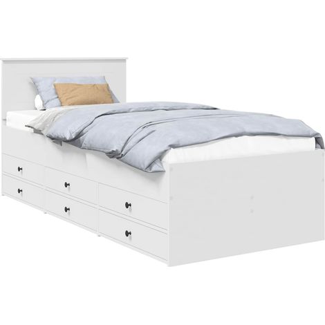 Tagesbett Weiß und Schwarz 75 x 190 cm Holzwerkstoff vidaXL (1/5)