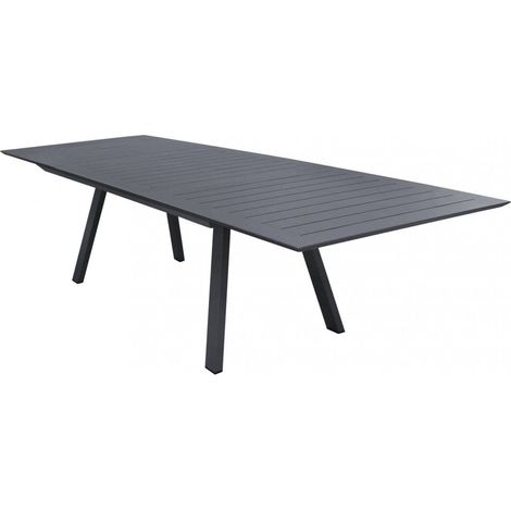Tavolo allungabile da esterno in alluminio con piano effetto doghe Lyse - Beige (1/5)