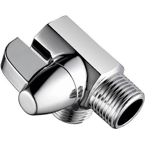 Inverseur de douche à 3 voies en laiton chromé, vanne adaptateur en T G1/2" pour montage sur bras de douche (1/5)