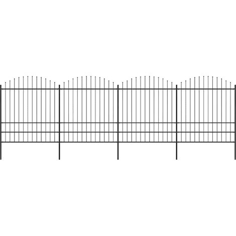 Gartenzaun mit Speerspitze Stahl 714,5 x 200 cm Schwarz vidaXL (1/5)