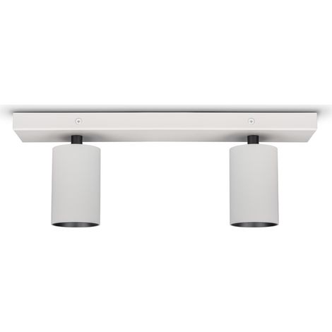 Paco Home Lámpara Techo Salón Mural Focos Basculantes Moderna Cocina Dormitorio Tipo 1 - 2x GU10, Blanco-Negro