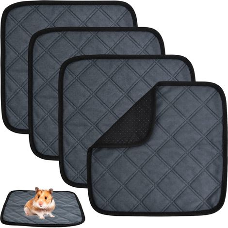 tapis de cage pour petits animaux 30x30 cm 4 couches réutilisables absorbants antidérapants pour cochons d'inde hamsters lapins (1/5)