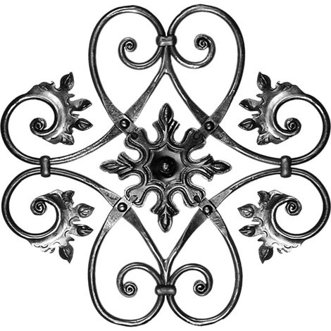 Panneau rosette - Hauteur 440mm Largeur 460mm - Fer forgé - À souder - DECO FER FORGE