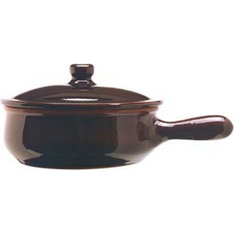 2PZ casseruola in terracotta brunella con coperchio - cm.16