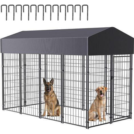 Hundezwinger draußen große Hunde Hundekäfig Hundehütte 249x120x165 cm Hundehaus Zwinger mit Dach Welpenlaufstall (1/5)