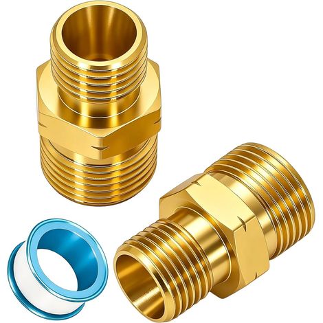 Raccord de Tuyau de Gaz Double Mamelon, 1/4" vers 3/8" gauche AG (1/5)