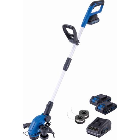 Scheppach – Coupe-bordure sans fil 20V avec 2 batteries 2.0Ah et chargeur – Largeur de coupe 30 cm – Tige télescopique 270 mm – Système à fil unique (1/5)