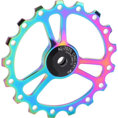 Galet de guidage de dérailleur arrière MEIJUN 17T en céramique, en alliage d'aluminium, pour vélo de route et VTT, sept couleurs. (1/5)