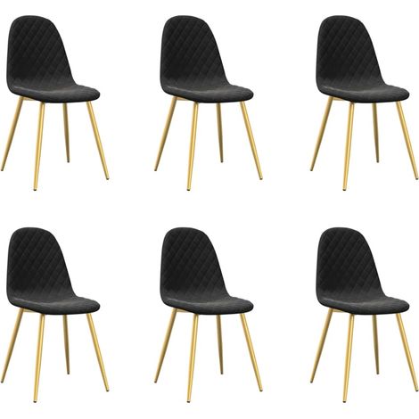 Maison Exclusive - Chaises à manger lot de 6 noir velours