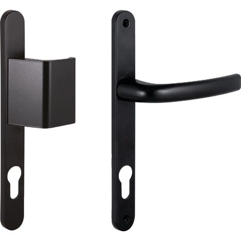 Ensemble sur plaques béquille carré 8mm entraxe 92mm noir aluminium – Installation simple – Compatible portes palières – 5112219202 – Sofi (1/3)