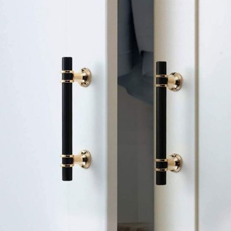 6pcs Poignée de meuble, entraxe 96mm, barre noir, pour cuisine (1/4)