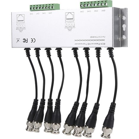 Adaptateur émetteur-récepteur BNC mâle vers UTP 8 canaux HD pour système de caméra CCTV, balun vidéo passif (1/5)
